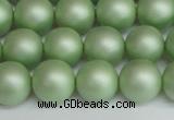 CSB1394 15.5 inches 12mm matte round shell pearl beads wholesale