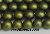 CSB1398 15.5 inches 10mm matte round shell pearl beads wholesale