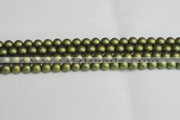 CSB1398 15.5 inches 10mm matte round shell pearl beads wholesale