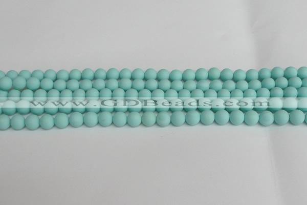 CSB1400 15.5 inches 4mm matte round shell pearl beads wholesale