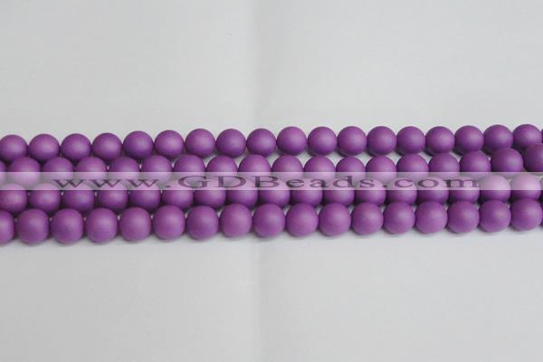 CSB1417 15.5 inches 8mm matte round shell pearl beads wholesale