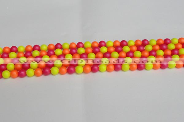 CSB1425 15.5 inches 4mm matte round shell pearl beads wholesale