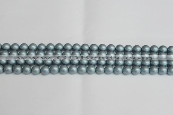 CSB1436 15.5 inches 6mm matte round shell pearl beads wholesale