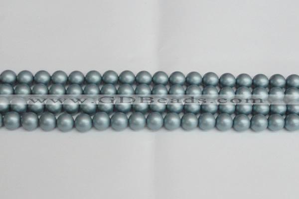 CSB1437 15.5 inches 8mm matte round shell pearl beads wholesale