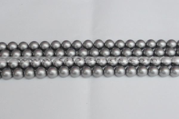 CSB1443 15.5 inches 10mm matte round shell pearl beads wholesale