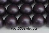 CSB1449 15.5 inches 12mm matte round shell pearl beads wholesale