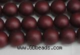 CSB1452 15.5 inches 8mm matte round shell pearl beads wholesale