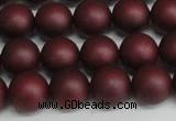 CSB1453 15.5 inches 10mm matte round shell pearl beads wholesale