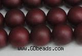 CSB1454 15.5 inches 12mm matte round shell pearl beads wholesale