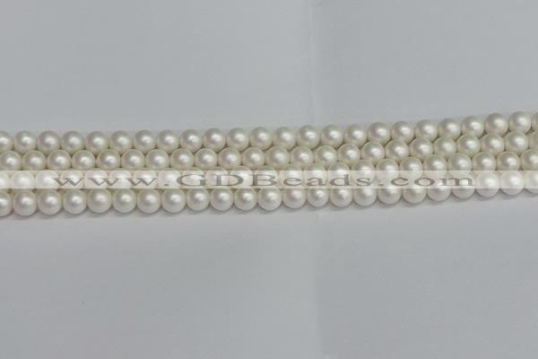 CSB1600 15.5 inches 4mm round matte shell pearl beads wholesale