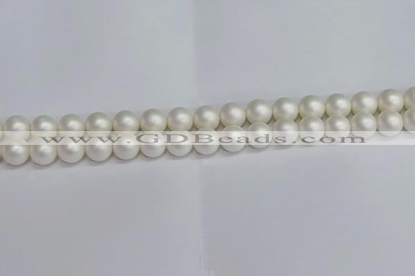 CSB1602 15.5 inches 8mm round matte shell pearl beads wholesale