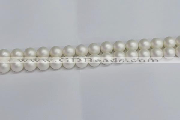 CSB1603 15.5 inches 10mm round matte shell pearl beads wholesale