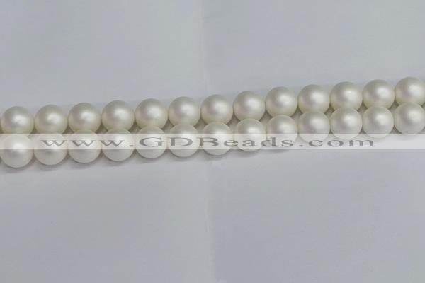 CSB1604 15.5 inches 12mm round matte shell pearl beads wholesale