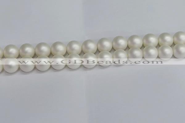 CSB1605 15.5 inches 14mm round matte shell pearl beads wholesale