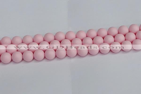 CSB1625 15.5 inches 14mm round matte shell pearl beads wholesale