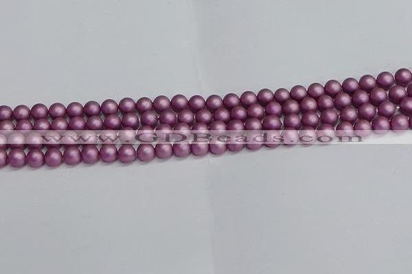 CSB1631 15.5 inches 6mm round matte shell pearl beads wholesale