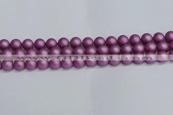 CSB1634 15.5 inches 12mm round matte shell pearl beads wholesale