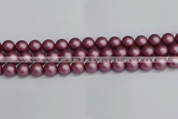 CSB1644 15.5 inches 12mm round matte shell pearl beads wholesale