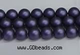 CSB1650 15.5 inches 4mm round matte shell pearl beads wholesale