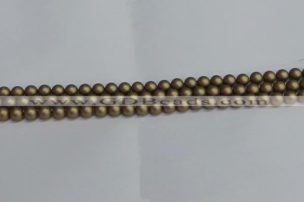 CSB1670 15.5 inches 4mm round matte shell pearl beads wholesale