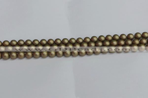 CSB1671 15.5 inches 6mm round matte shell pearl beads wholesale