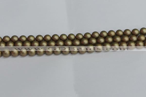 CSB1672 15.5 inches 8mm round matte shell pearl beads wholesale