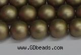 CSB1673 15.5 inches 10mm round matte shell pearl beads wholesale