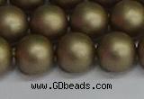 CSB1674 15.5 inches 12mm round matte shell pearl beads wholesale