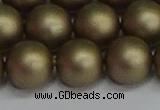 CSB1675 15.5 inches 14mm round matte shell pearl beads wholesale