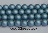 CSB1710 15.5 inches 4mm round matte shell pearl beads wholesale