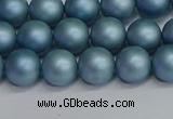 CSB1712 15.5 inches 8mm round matte shell pearl beads wholesale