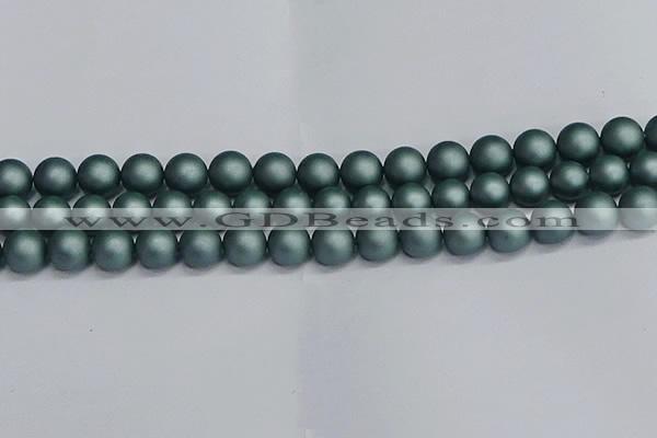 CSB1724 15.5 inches 12mm round matte shell pearl beads wholesale