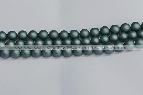 CSB1725 15.5 inches 14mm round matte shell pearl beads wholesale