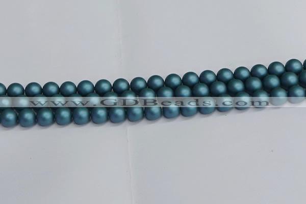 CSB1732 15.5 inches 8mm round matte shell pearl beads wholesale