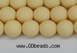 CSB1801 15.5 inches 6mm faceetd round matte shell pearl beads