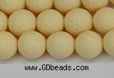 CSB1802 15.5 inches 8mm faceetd round matte shell pearl beads