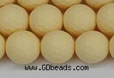 CSB1804 15.5 inches 12mm faceetd round matte shell pearl beads