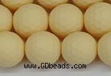 CSB1805 15.5 inches 14mm faceetd round matte shell pearl beads