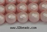 CSB1833 15.5 inches 10mm faceetd round matte shell pearl beads