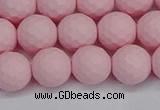 CSB1842 15.5 inches 8mm faceetd round matte shell pearl beads