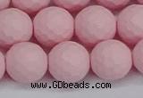 CSB1844 15.5 inches 12mm faceetd round matte shell pearl beads