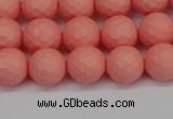 CSB1851 15.5 inches 6mm faceetd round matte shell pearl beads