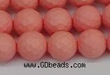 CSB1853 15.5 inches 10mm faceetd round matte shell pearl beads