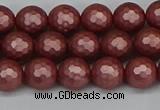 CSB1861 15.5 inches 6mm faceetd round matte shell pearl beads