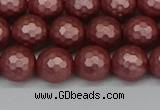 CSB1862 15.5 inches 8mm faceetd round matte shell pearl beads