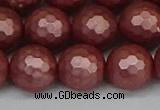 CSB1865 15.5 inches 14mm faceetd round matte shell pearl beads