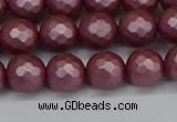 CSB1871 15.5 inches 6mm faceetd round matte shell pearl beads