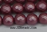 CSB1873 15.5 inches 10mm faceetd round matte shell pearl beads