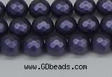 CSB1891 15.5 inches 6mm faceted round matte shell pearl beads