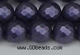 CSB1894 15.5 inches 12mm faceted round matte shell pearl beads